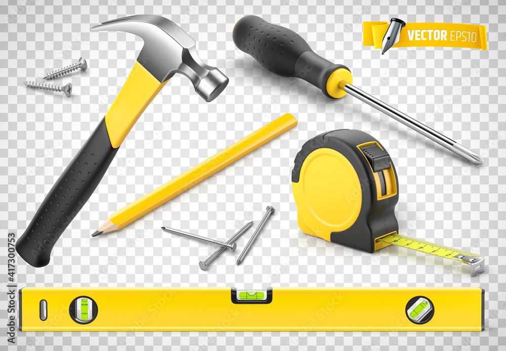 Outils vectoriels sur fond transparent