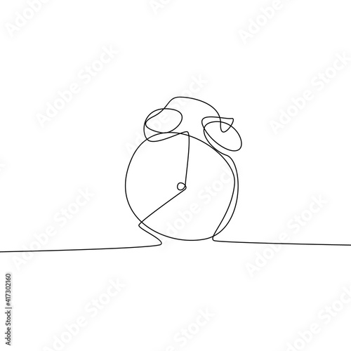 Alarm clock continuous one line drawing