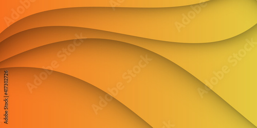 Modern orange yellow wave abstract 3d background for business presentation template and banner. Orange waves background vector. Fluid gradient shapes composition. Futuristic design posters. Trendy. 
