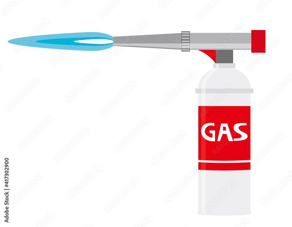 ガスバーナーのベクターイラスト　ガスボンベ