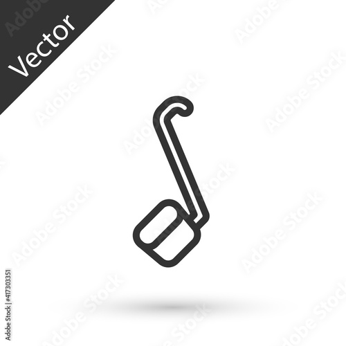 Grey line Sauna ladle icon isolated on white background. Vector.