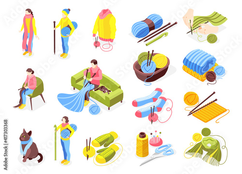 Knitting Icons Set