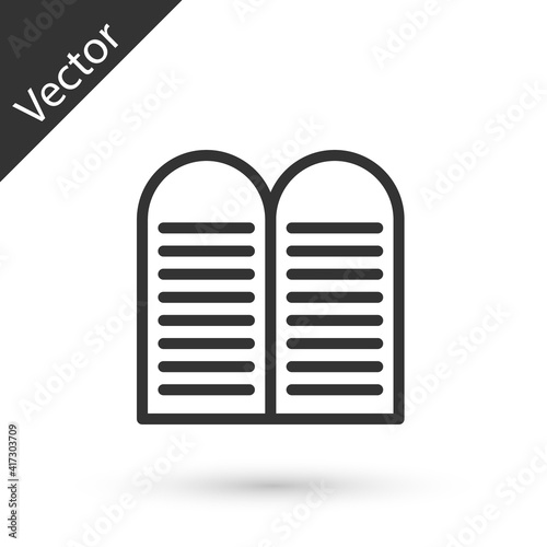 Grey line The commandments icon isolated on white background. Gods law concept. Vector.