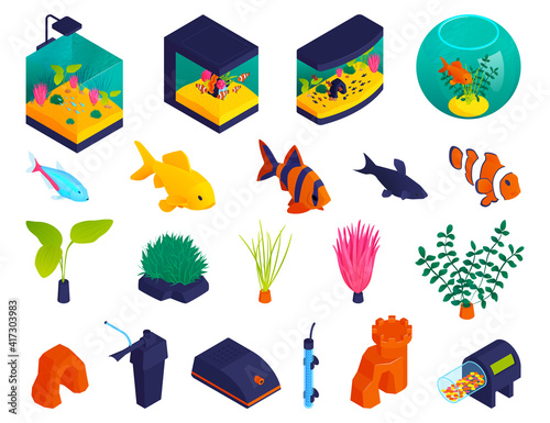 Aquarium Isometric Set