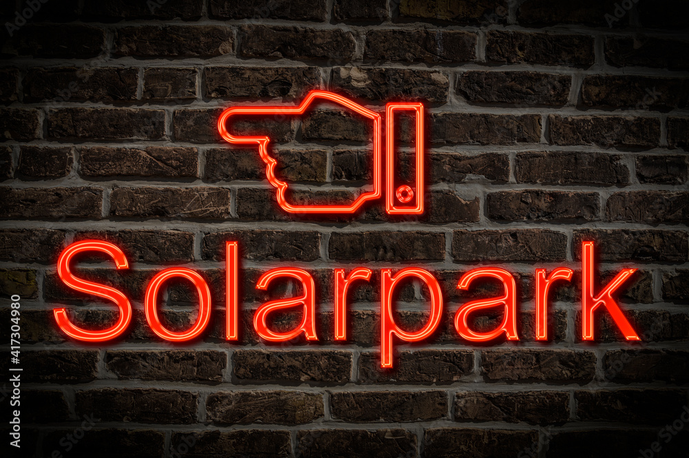 Leuchtreklame Solarpark