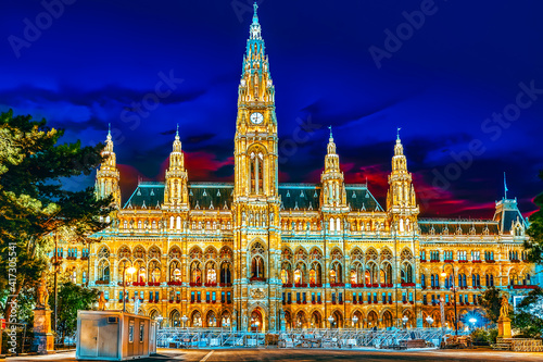 Vienna's Town Hall (Rathaus). The town hall also serves, in personal union, as Governor and Assembly (Landtag) of the State of Vienna.