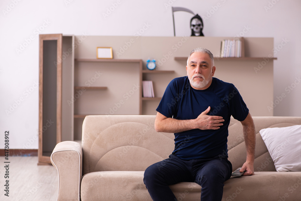 Devil visting old dying man at home Devil visting old dying man at home