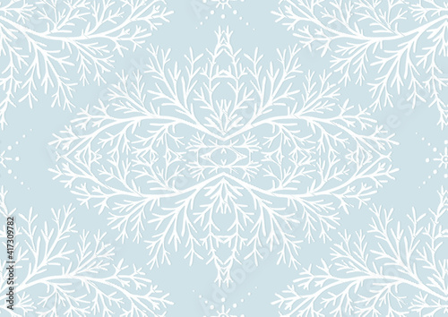 Tradition floral seamless pattern, damask vintage ornament. Royal victorian flourish wallpapper, luxury textile. Embroidery emitation. Vector illustration.