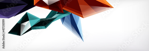 Vector 3d triangles and pyramids abstract background for business or technology presentations, internet posters or web brochure covers