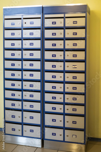 Subscriber boxes to deliver correspondence and letters in the post office