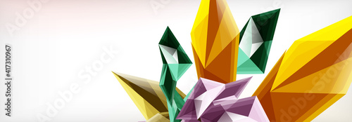 Vector 3d triangles and pyramids abstract background for business or technology presentations, internet posters or web brochure covers