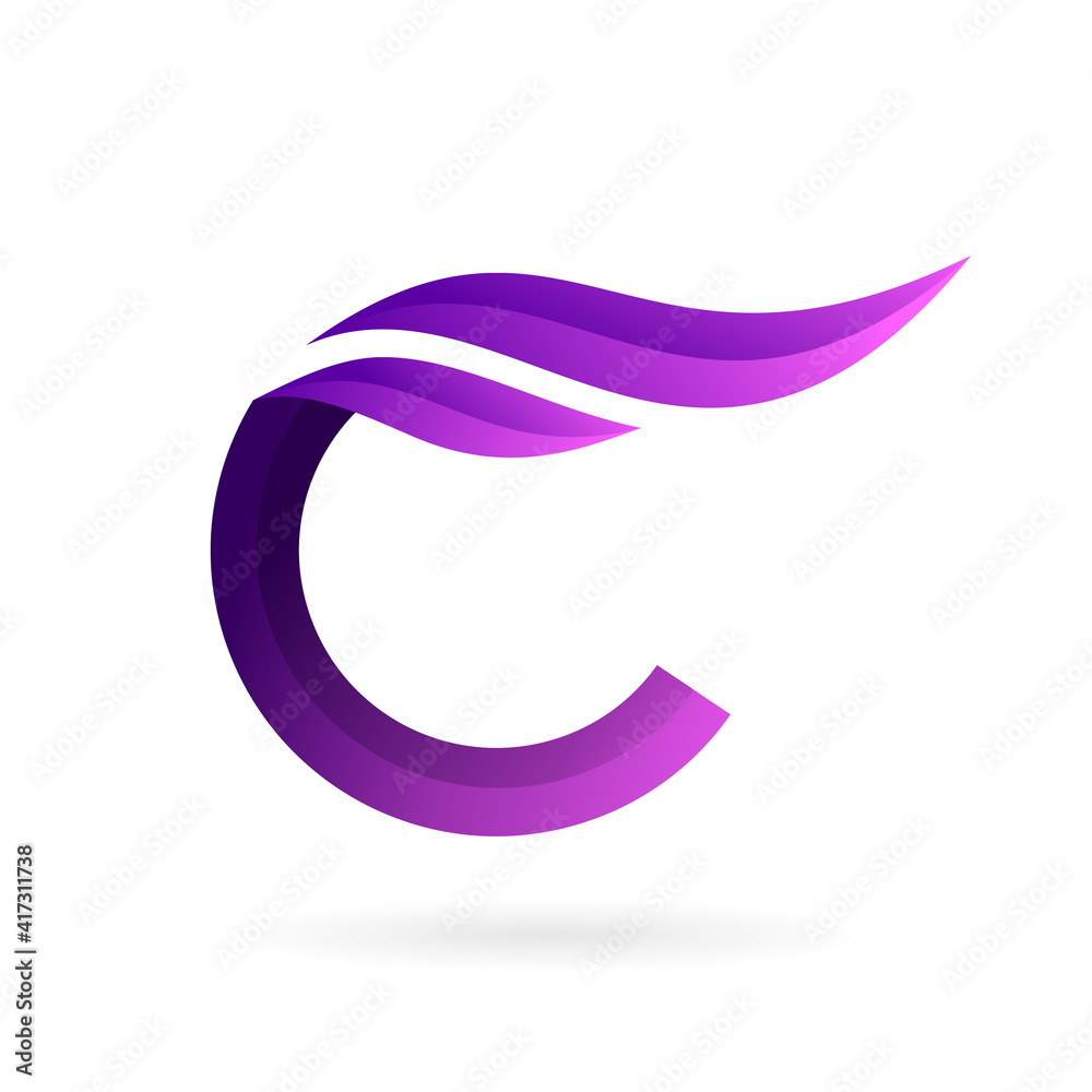 letter c wings gradient logo vector icon letter c wings gradient logo vector icon