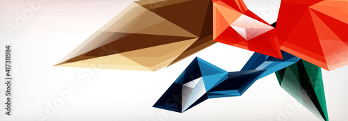 Vector 3d triangles and pyramids abstract background for business or technology presentations  internet posters or web brochure covers