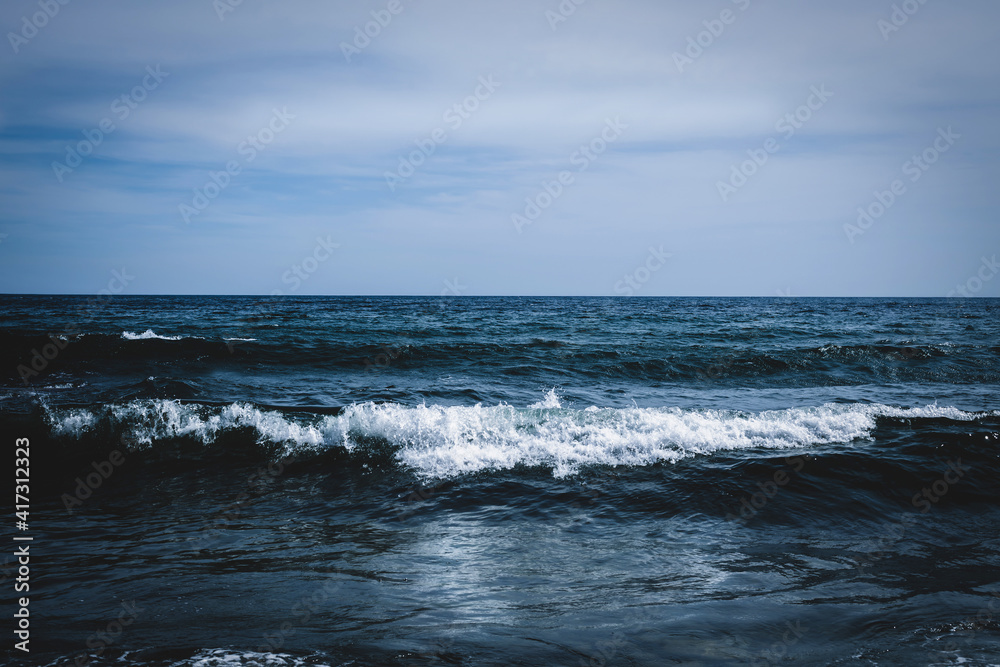 Dark blue sea landscape