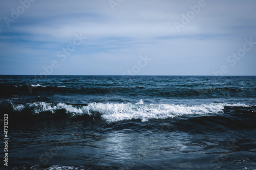 Fototapeta Naklejka Na Ścianę i Meble -  Dark blue sea landscape
