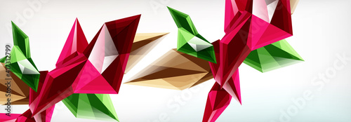 Vector 3d triangles and pyramids abstract background for business or technology presentations, internet posters or web brochure covers