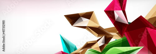 Vector 3d triangles and pyramids abstract background for business or technology presentations, internet posters or web brochure covers