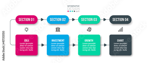 Timeline chart business infographic template.