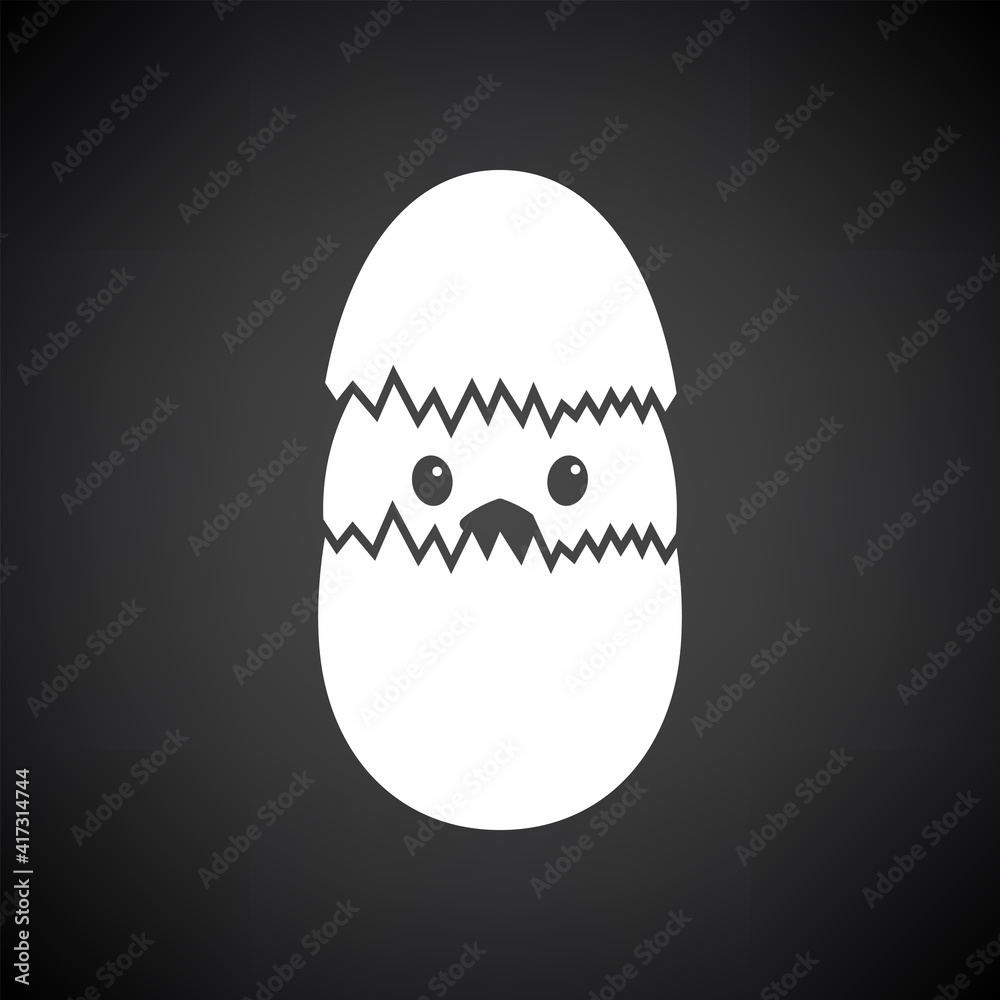 Easter Chicken In Egg Icon Easter Chicken In Egg Icon