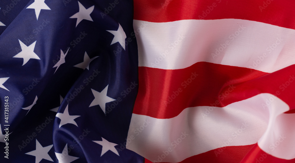 American flag symbol of the American state. top view American flag symbol of the American state. top view
