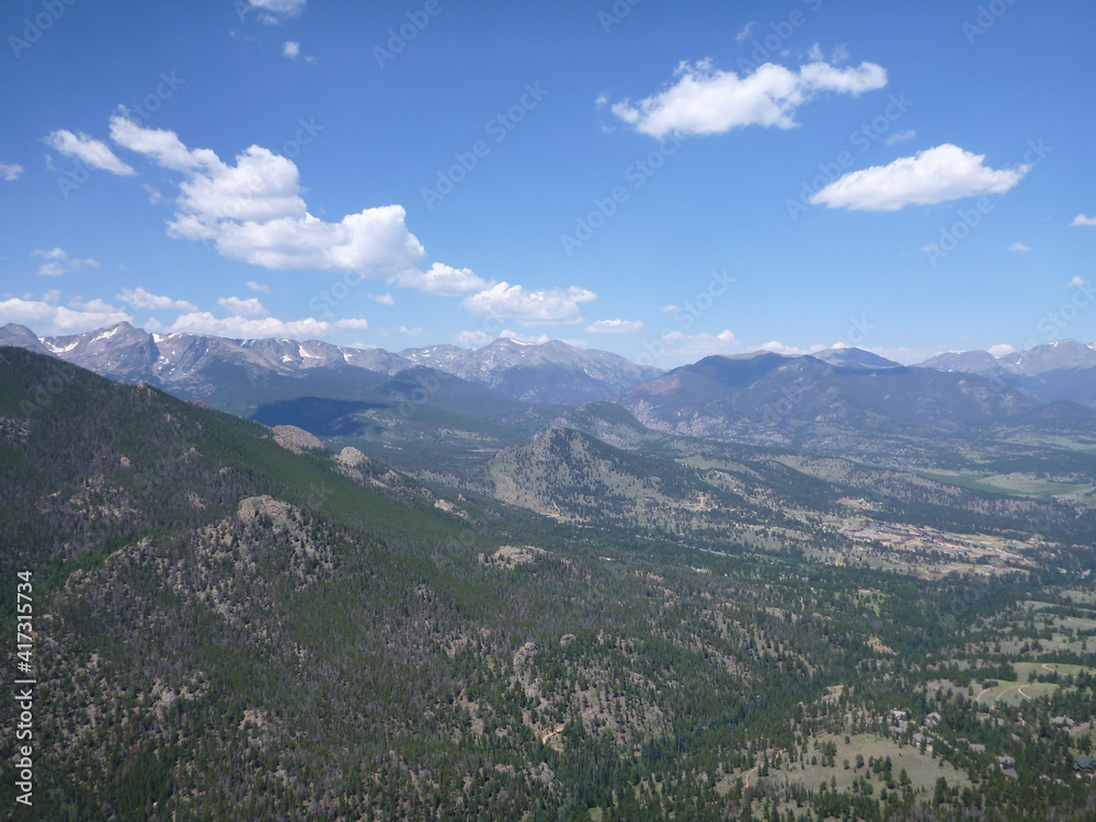 Sweeping views of the mountains and valleys of Rocky Mountain National Park
