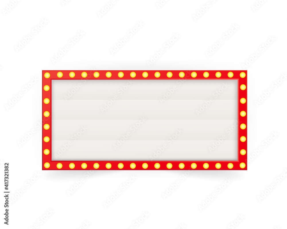 Retro 3d advertising with retro lightbox on background for banner design. Vector design banner. Vector stage. Retro 3d advertising with retro lightbox on background for banner design. Vector design banner. Vector stage.