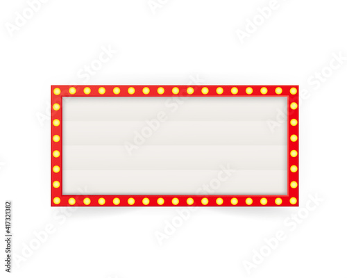 Retro 3d advertising with retro lightbox on background for banner design. Vector design banner. Vector stage.