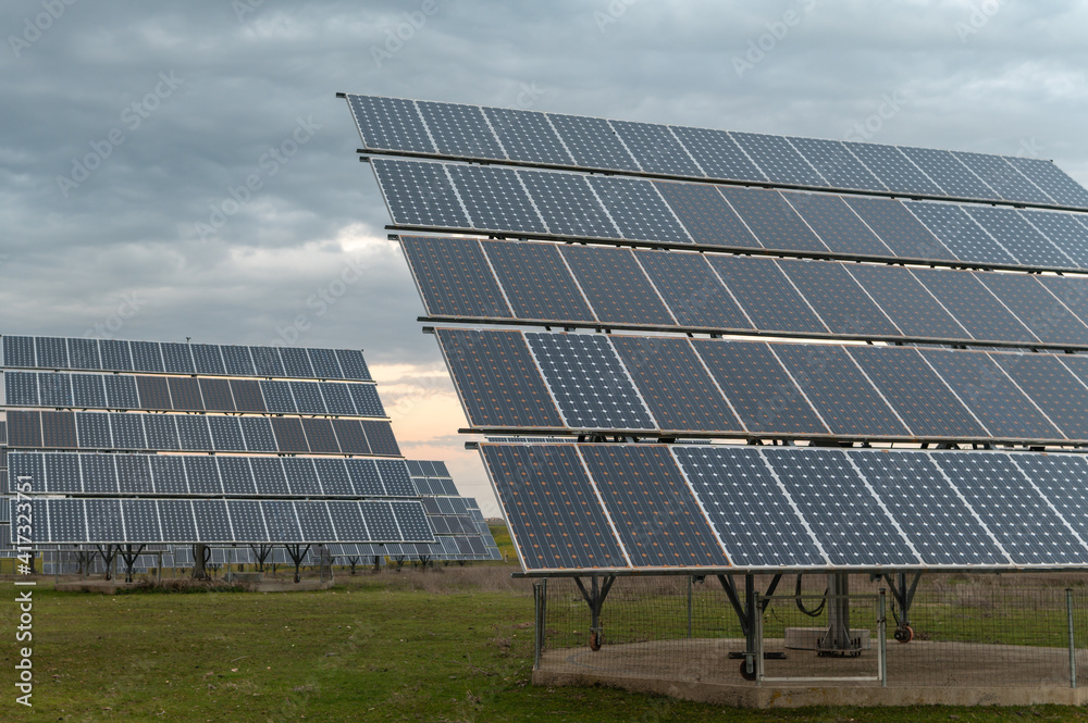 Photovoltaic panel station in the interior of Spain Photovoltaic panel station in the interior of Spain