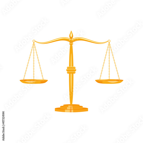 Antique scales vector illustration isolated on wite background