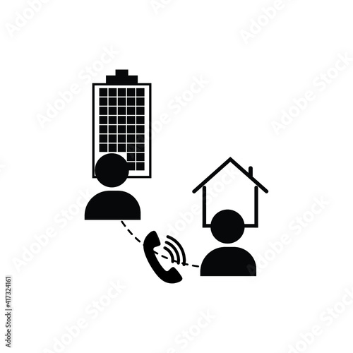 Video conference. Work from home pandemic. skype video. vector icons