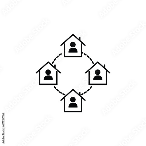 Video conference. Work from home pandemic. skype video. vector icons