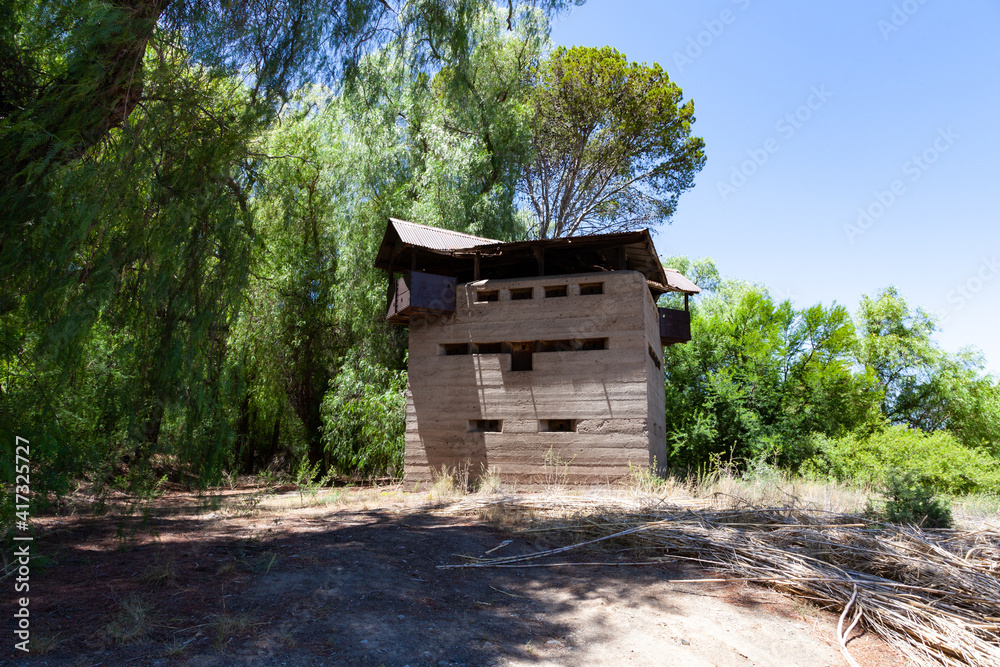 An old blockhouse from the boer war, next to train track in the Karoo, South Africa. An old blockhouse from the boer war, next to train track in the Karoo, South Africa.