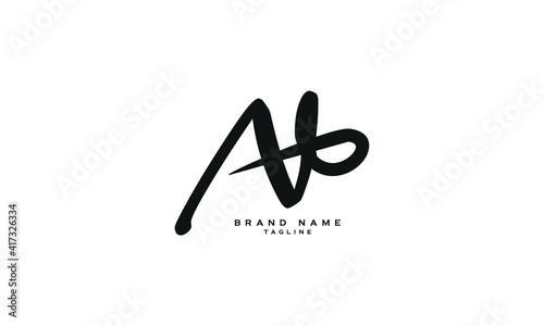 AB, BA, Abstract initial monogram letter alphabet logo design