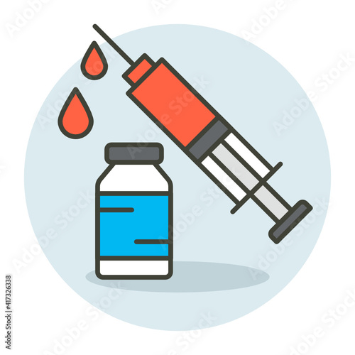 Anabolic steroids Concept, Androgens and injections Vector color line Icon Design, Gym Fitness symbol on white background, Workout exercise equipment stock illustration