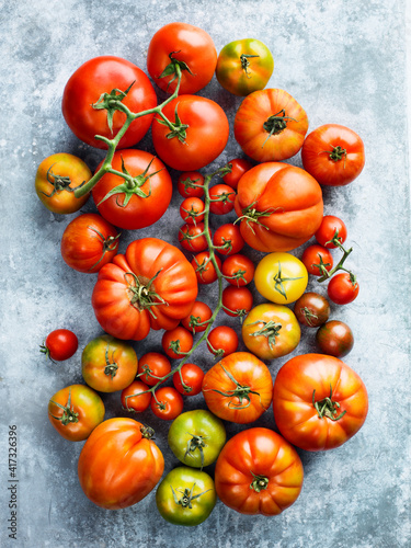 View of colorful tomatoes photo