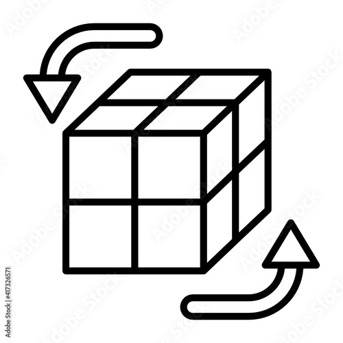 rapid prototyping Concept, 3d printing vector line Icon design, additive manufacturing Symbol on white background