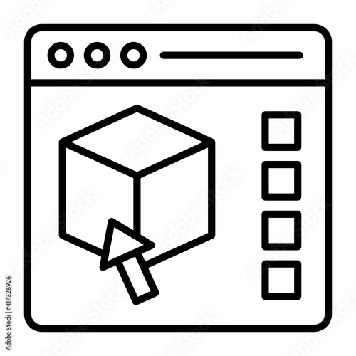 3D printing processes Concept vector line Icon design, additive manufacturing Symbol on white background