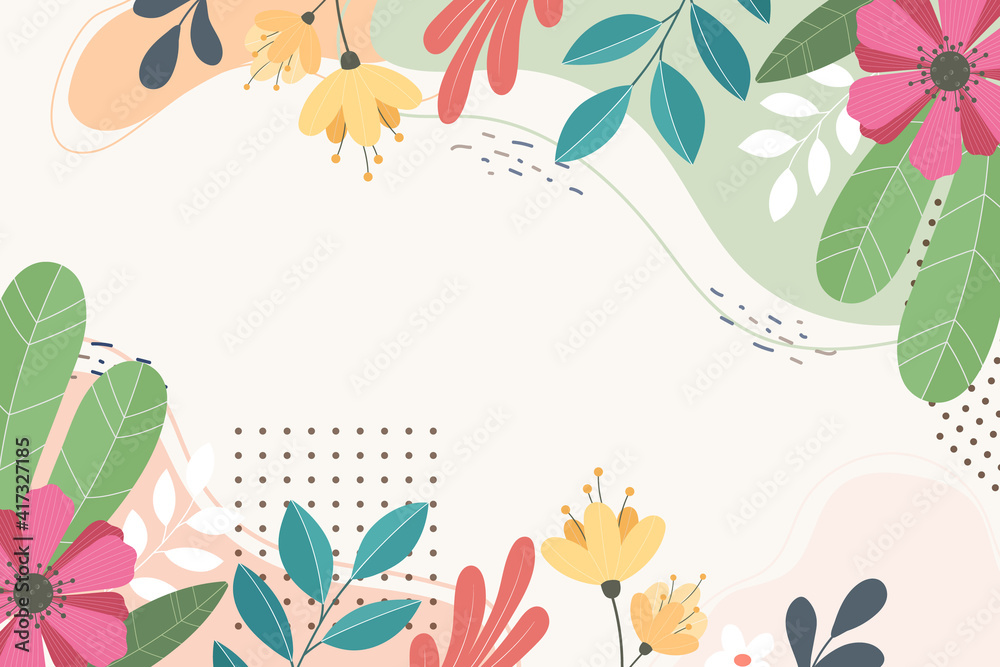 abstract flat floral background