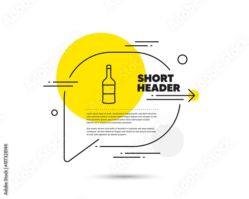 Wine bottle line icon. Speech bubble vector concept. Merlot or Cabernet Sauvignon sign. Wine line icon. Abstract bubble balloon badge. Vector