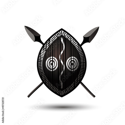 vector african shield creative logo