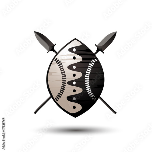vector african shield creative logo