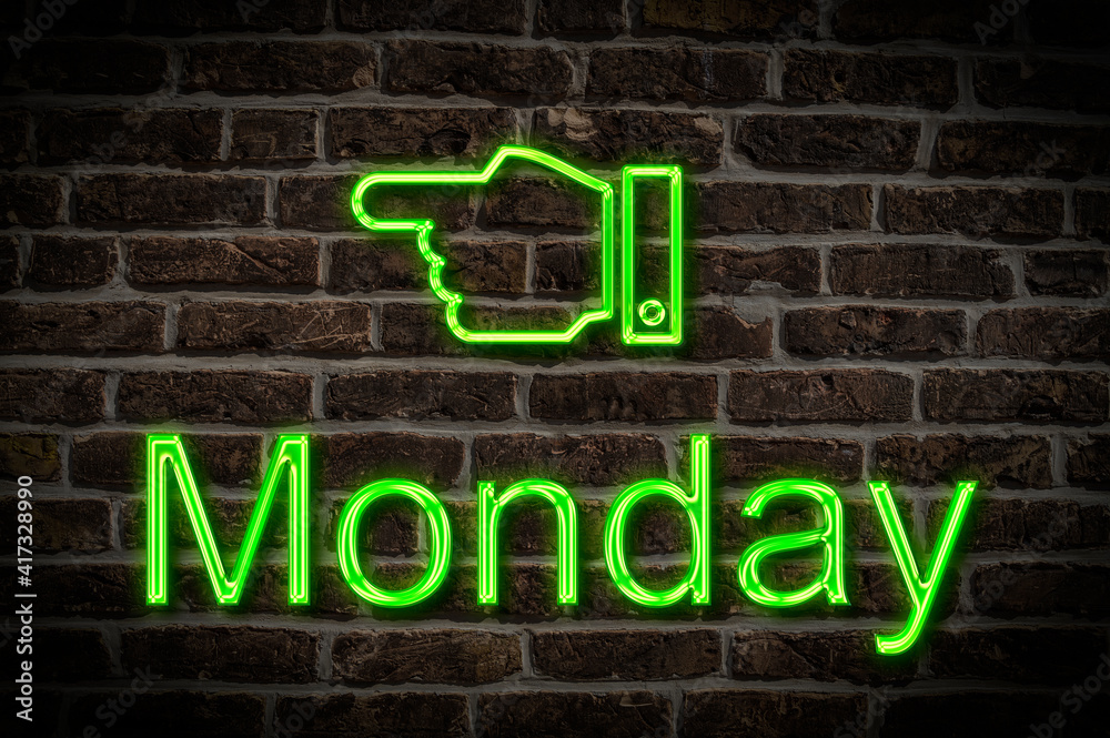 Fototapeta premium neon sign Monday