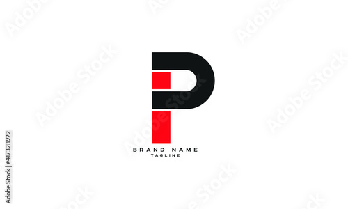 IP, PI, Abstract initial monogram letter alphabet logo design
