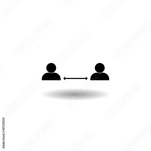 Social Distancing icon with shadow