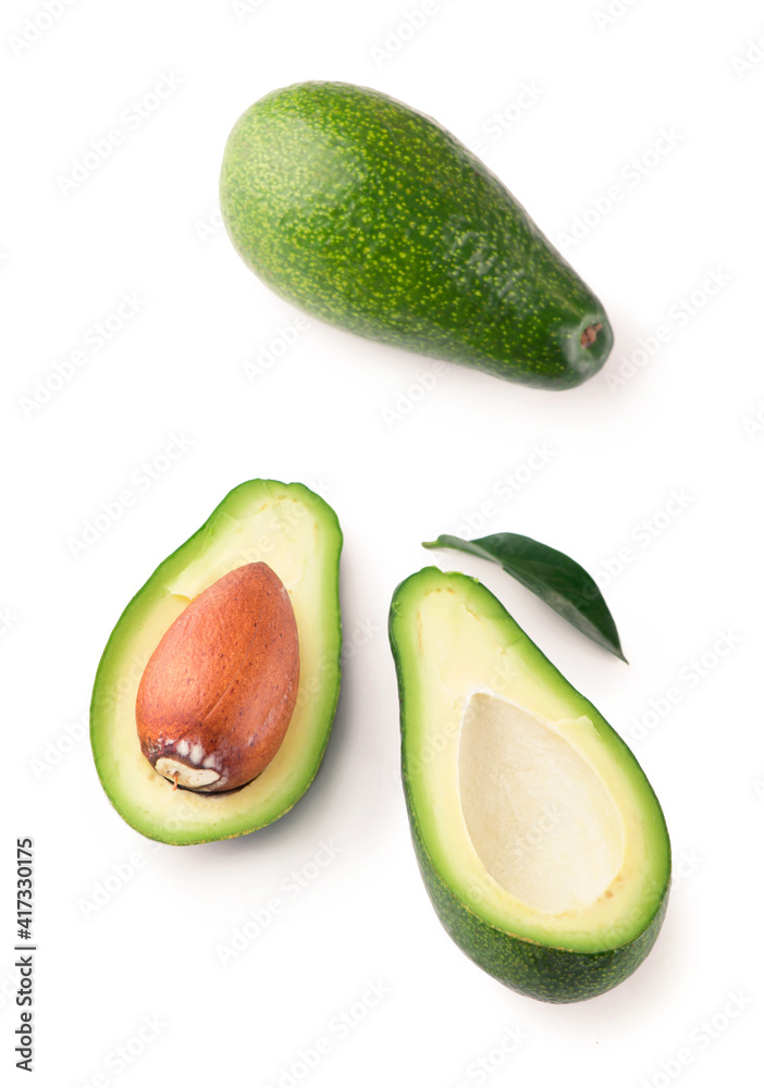 avocado, clipping path, isolated on white background full depth of field . avocado, clipping path, isolated on white background full depth of field .