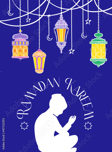 Poster for muslim religion holiday. Vector illustration.