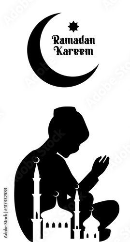 Poster for muslim religion holiday. Vector illustration.