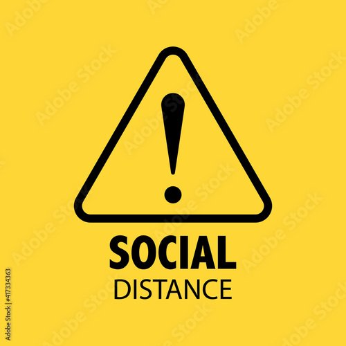 Social distancing sign. Vector