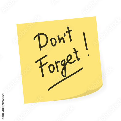 Sticky Note Message isolated on white