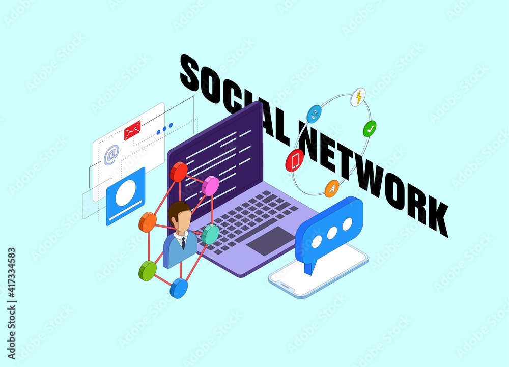 Poster design in isometric style. Use it for brand identy or advertisement creation. Vector illustration. Poster design in isometric style. Use it for brand identy or advertisement creation. Vector illustration.